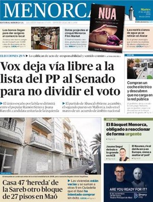 Cubierta Menorca - Es Diari